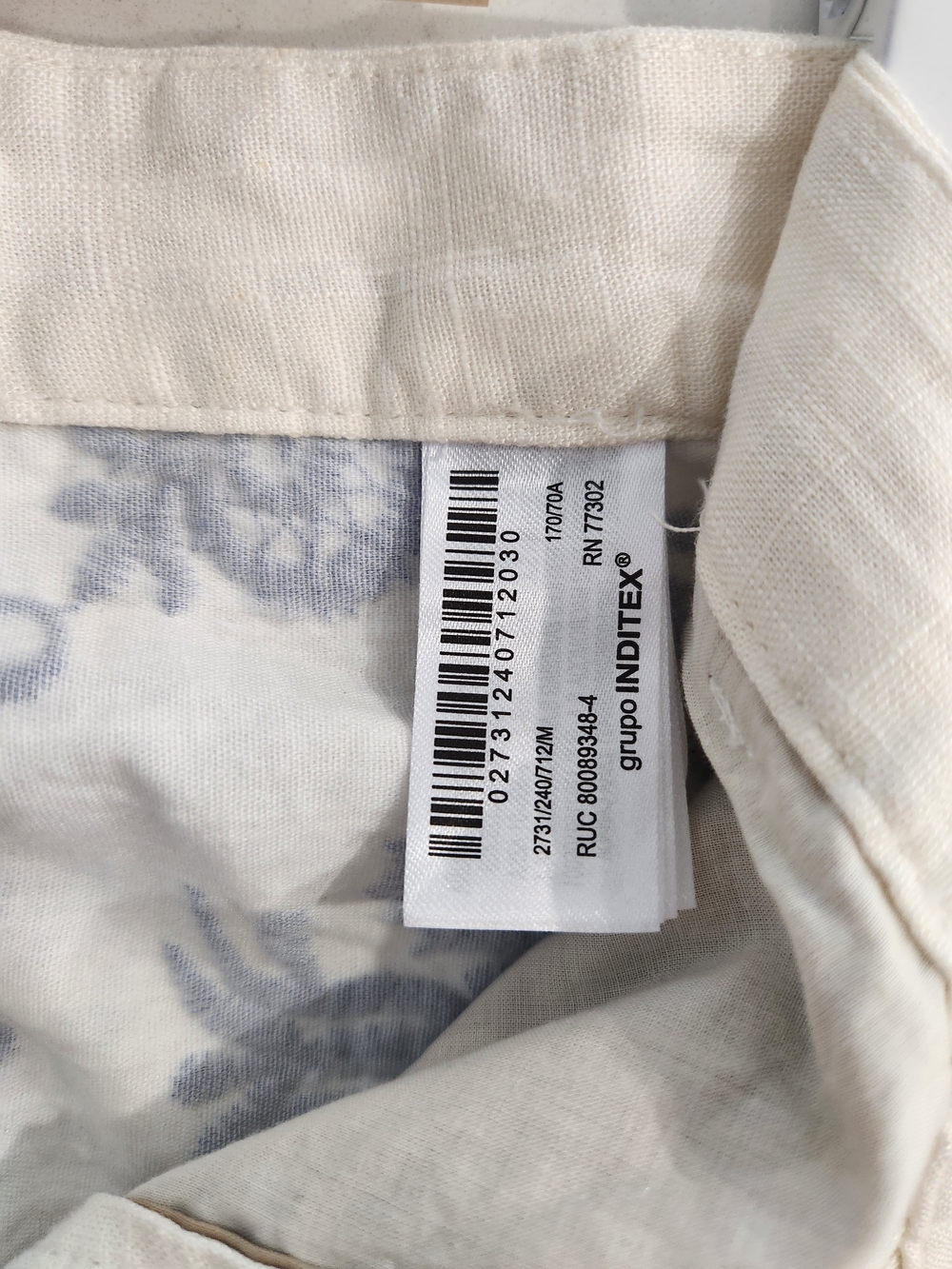 Zara Cream Wide-Leg Capris with Blue Embroidered Floral Print - Picture 6 of 13